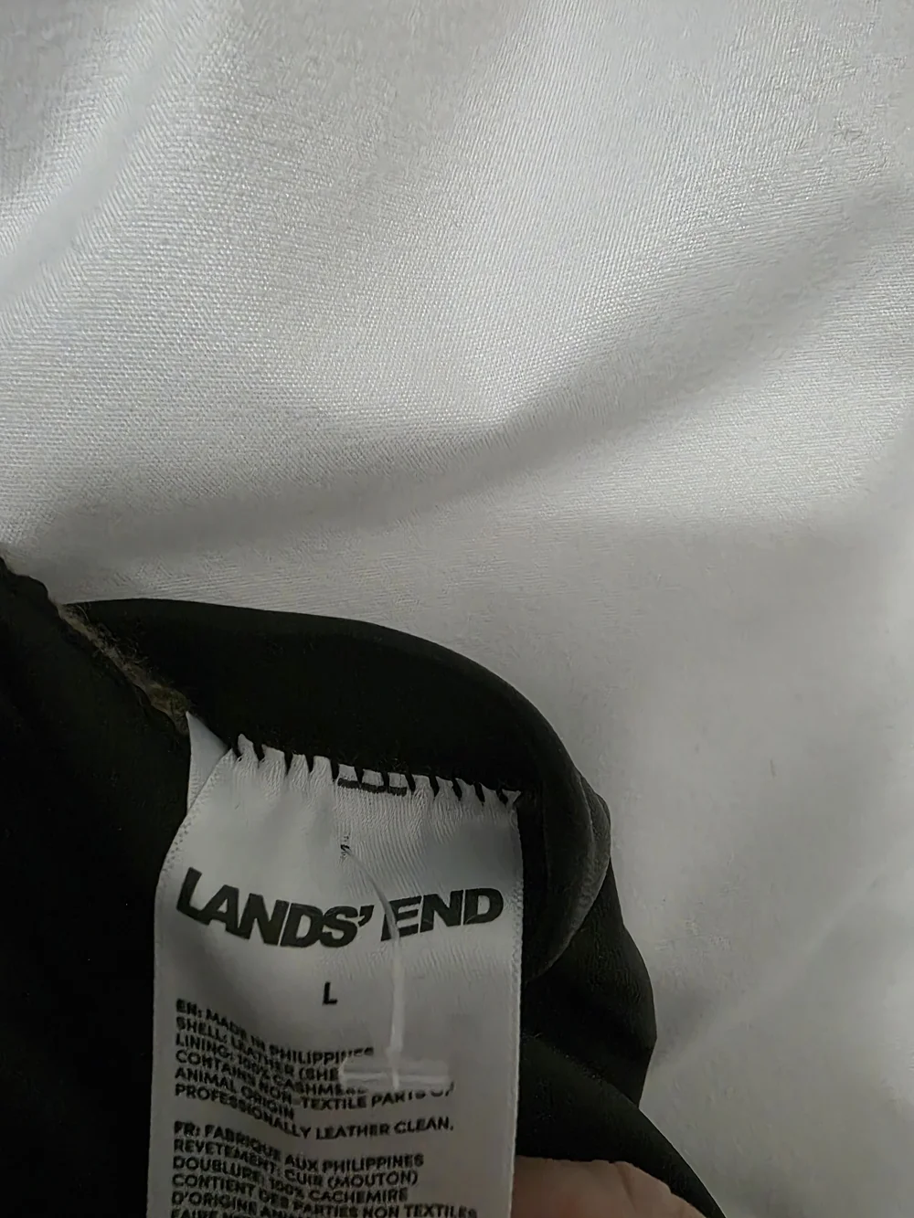Lands' End Women's Black Leather Driving Gloves